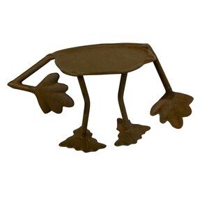 Cast Metal Decorative Stand With Leaf Hands And Feet